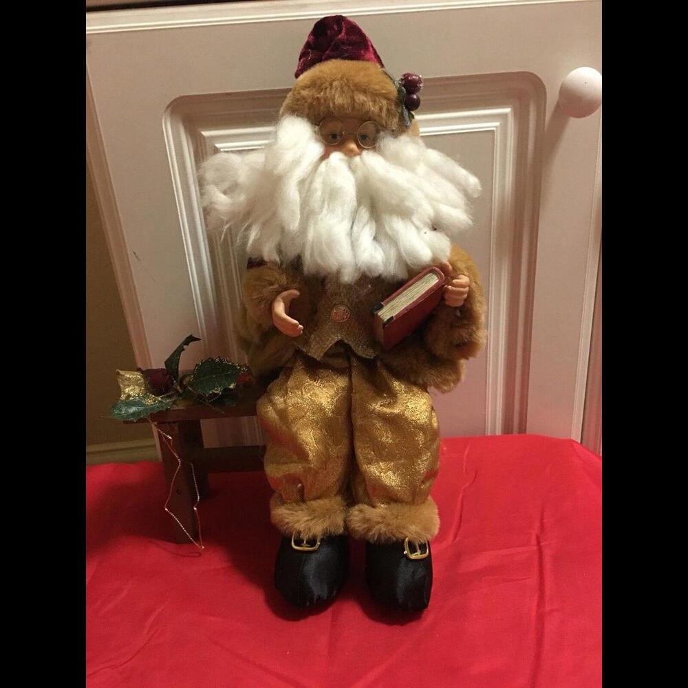 🌼Christmas Decor for the Winter Holiday Santa On A Bench